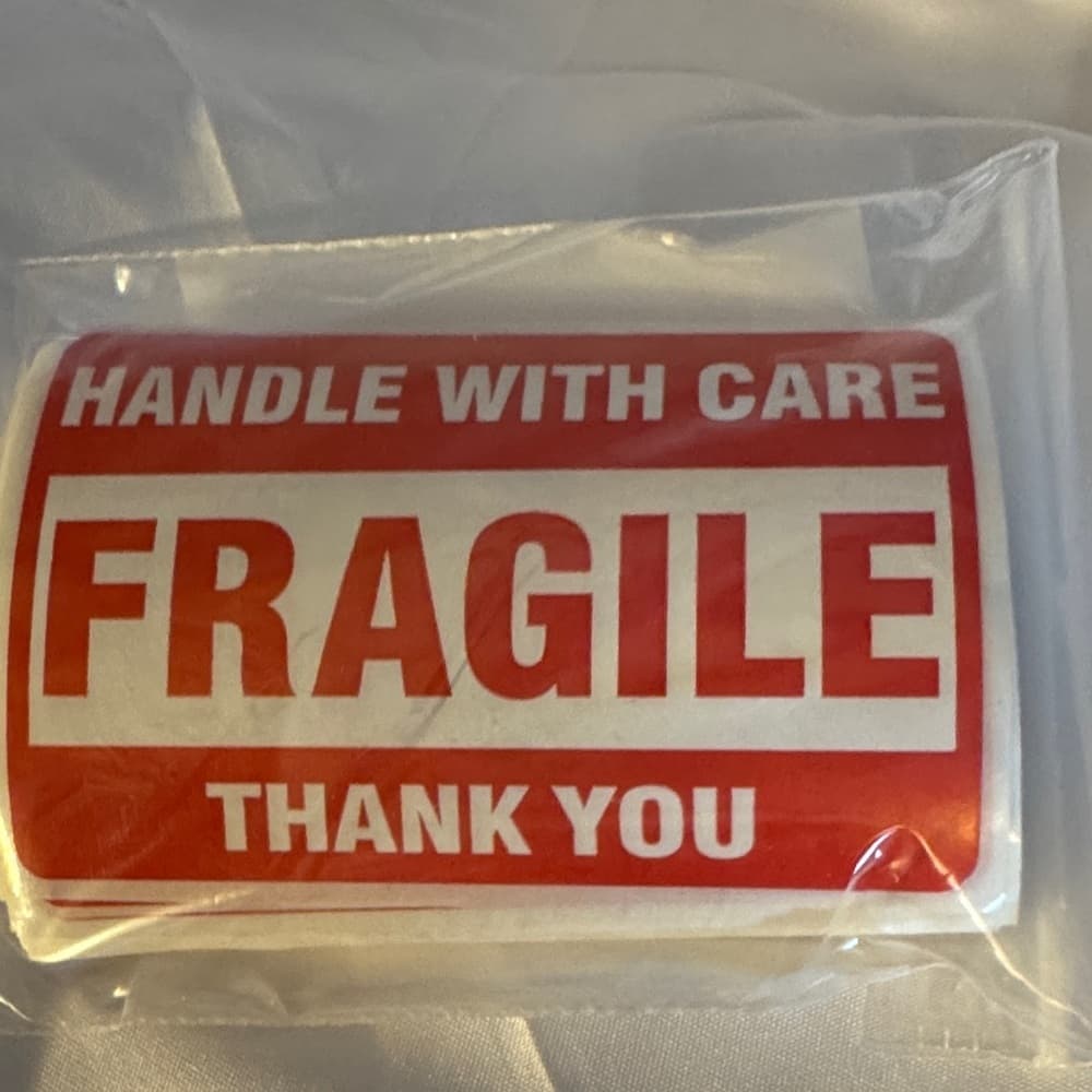 ★ 50 Fragile Handle With Care Thank You Stickers Shipping Labels