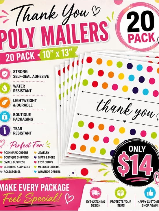 ⭐️ Premium Shipping Bundle Mailers Tissue Bags Thank You Cards Kit - Thumbnail 2