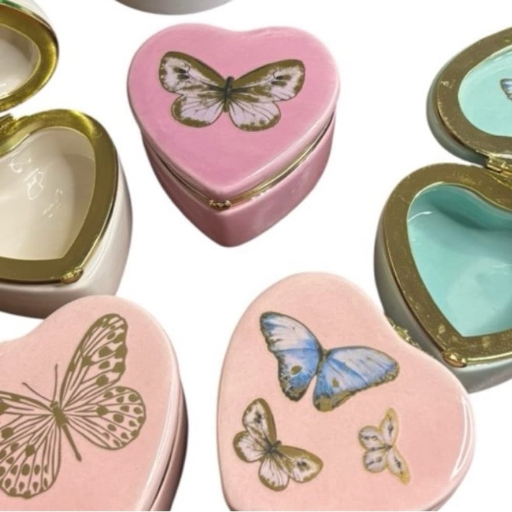 ★ Butterfly Heart Jewelry Trinket Box Set | Gift Boxes Decor