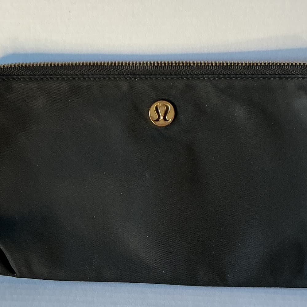 ⭐ Lululemon Black Nylon Cosmetic Bag Travel Pouch Makeup Organizer