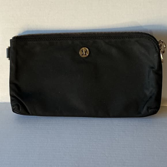 ⭐ Lululemon Black Nylon Cosmetic Bag Travel Pouch Makeup Organizer - Thumbnail 7