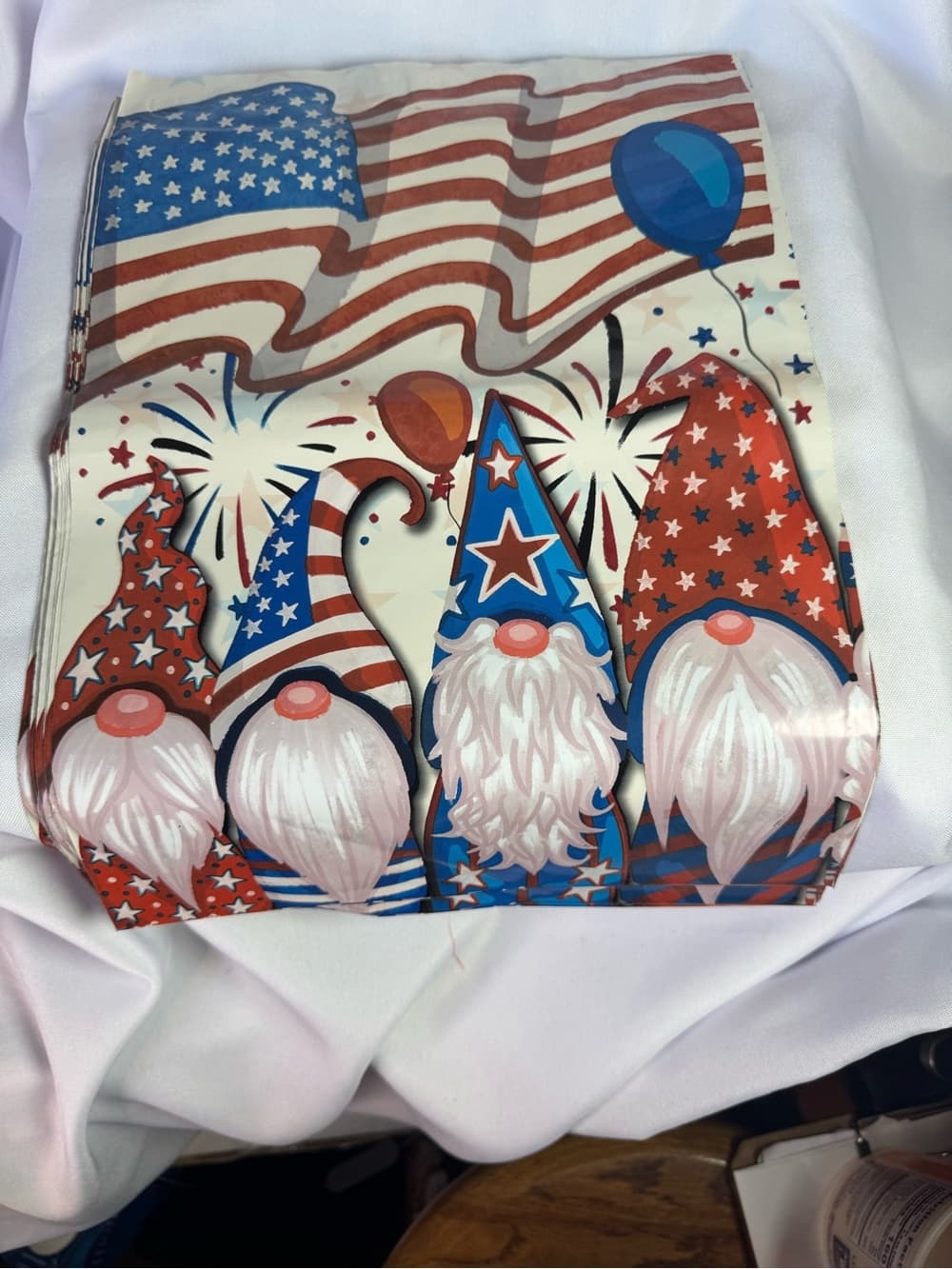 ★ Patriotic Gnome Poly Mailers 10x13 Shipping Bags Fourth of July Pack