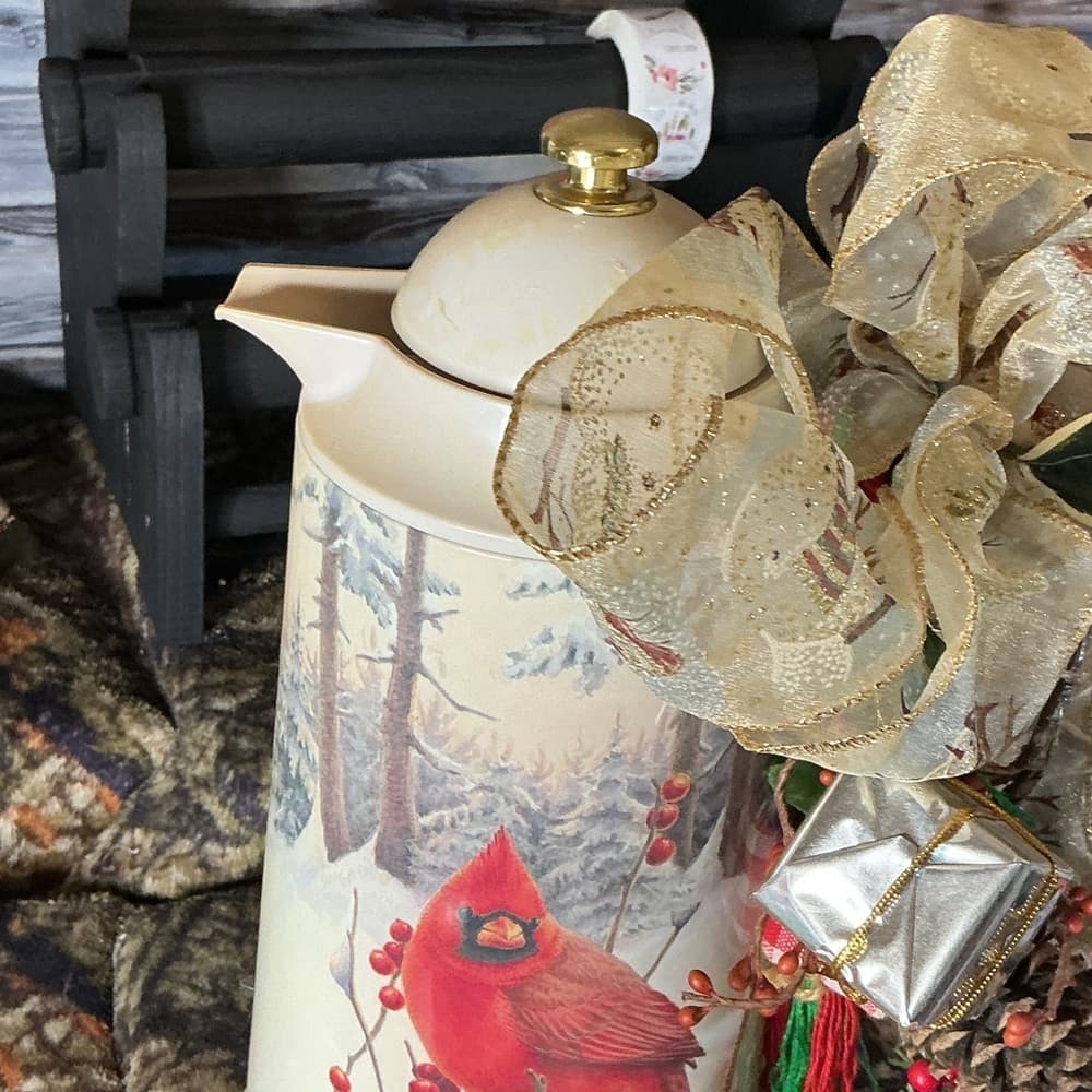 ★ Cardinal Decorative Pitcher Centerpiece Winter Holiday Home Accent - Thumbnail 2