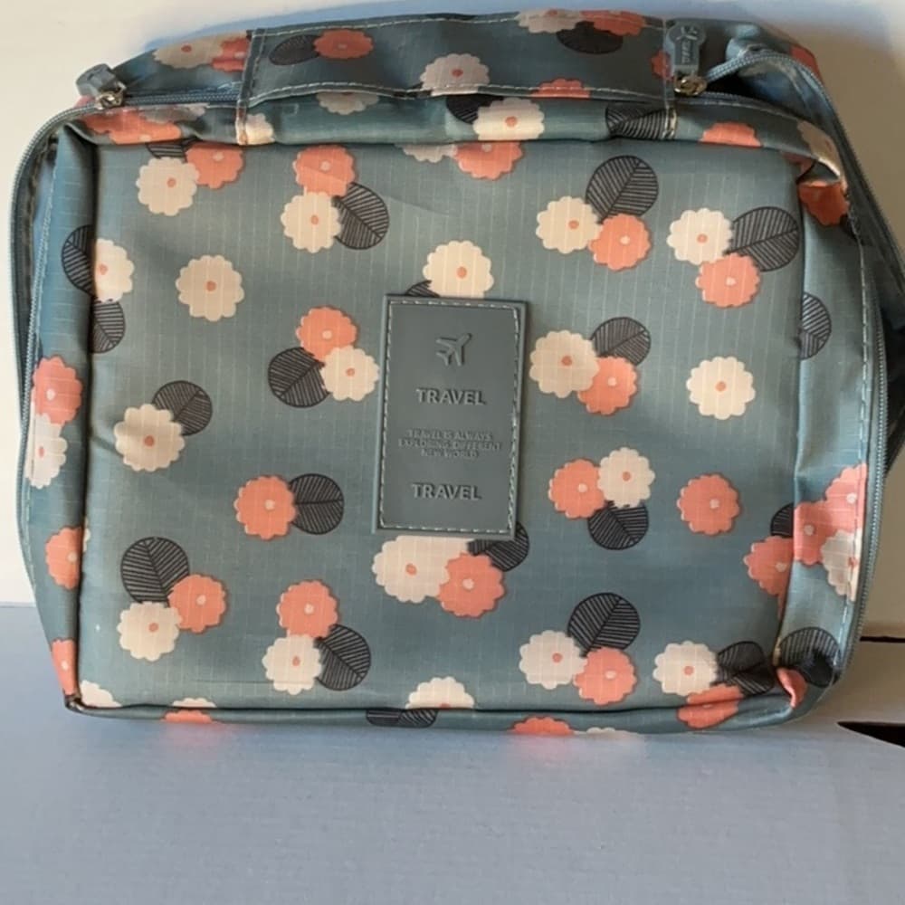 ⭐ Floral Hanging Travel Toiletry Bag Cosmetic Organizer Makeup Case - Thumbnail 6