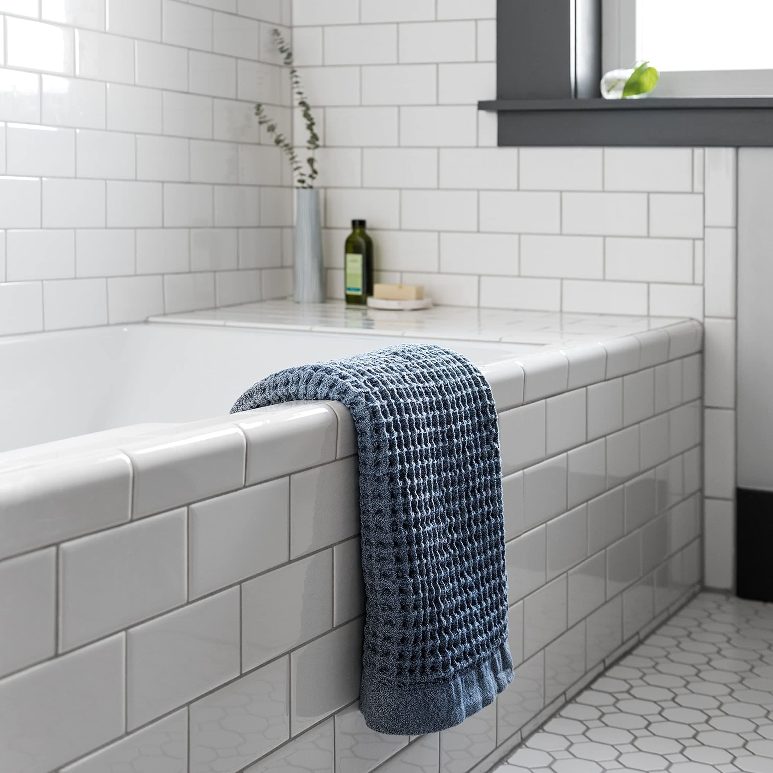Onsen Supima Waffle Bath Sheet Quick Dry Oversized Bath Towel For Bathroom 100 - Thumbnail 3