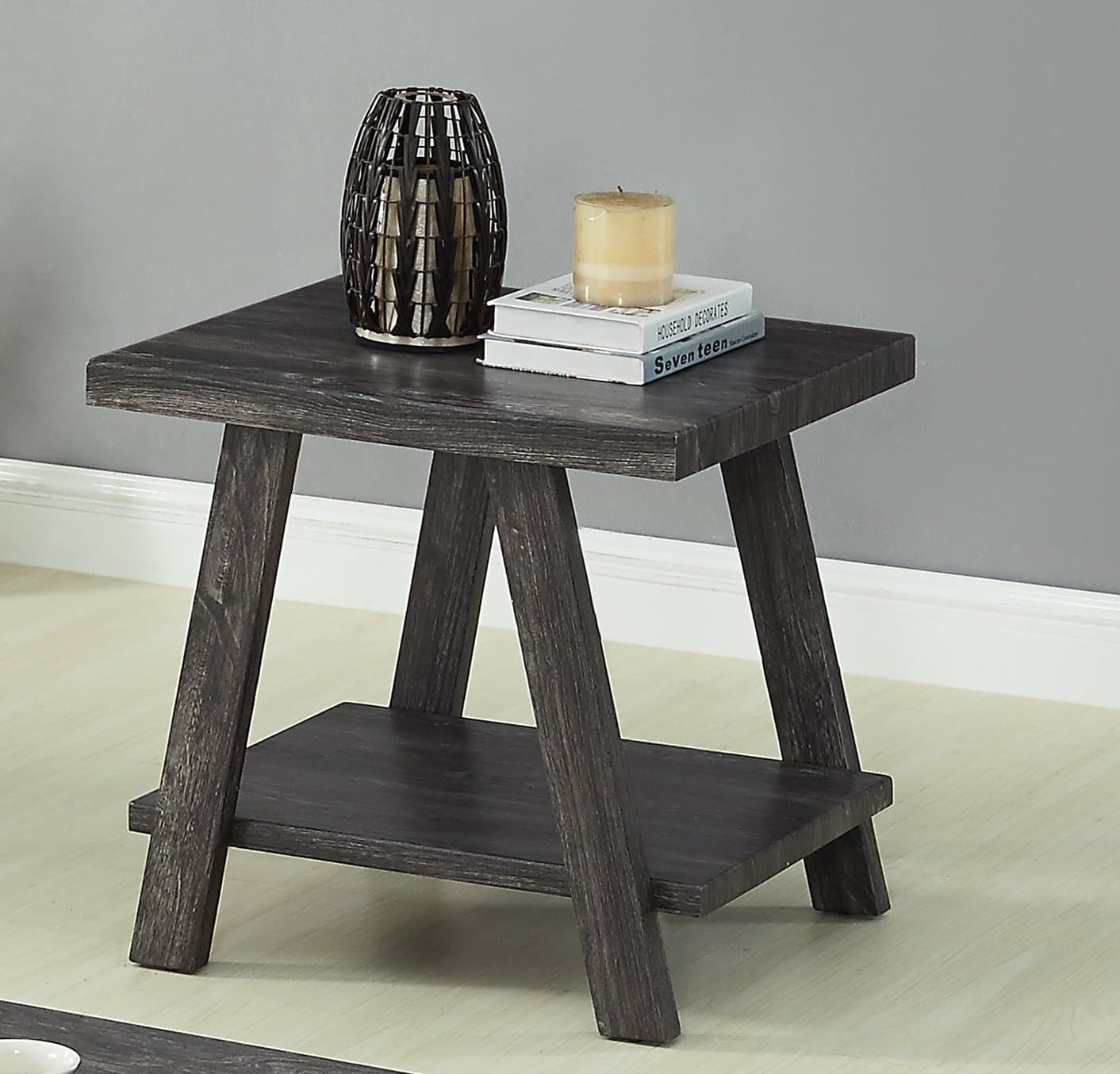 Roundhill Furniture Athens Contemporary Replicated Wood Shelf End Table In - Thumbnail 5