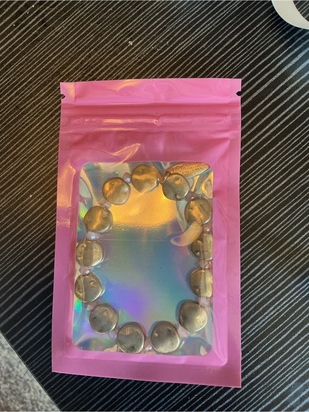 ★ Gold Disc Beaded Stretch Bracelet Boho Glam Stackable Jewelry
