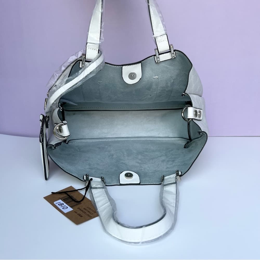 ⭐ Steve Madden White Tote Bag Set 3 Piece Crossbody Pouch NWT - Thumbnail 6