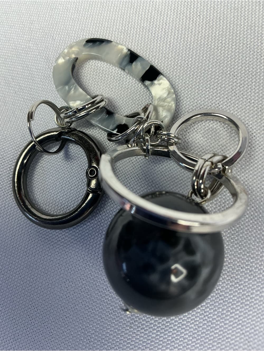 ★Black Marble Acrylic Bubble Charm Keychain Bag Charm Goth Chic