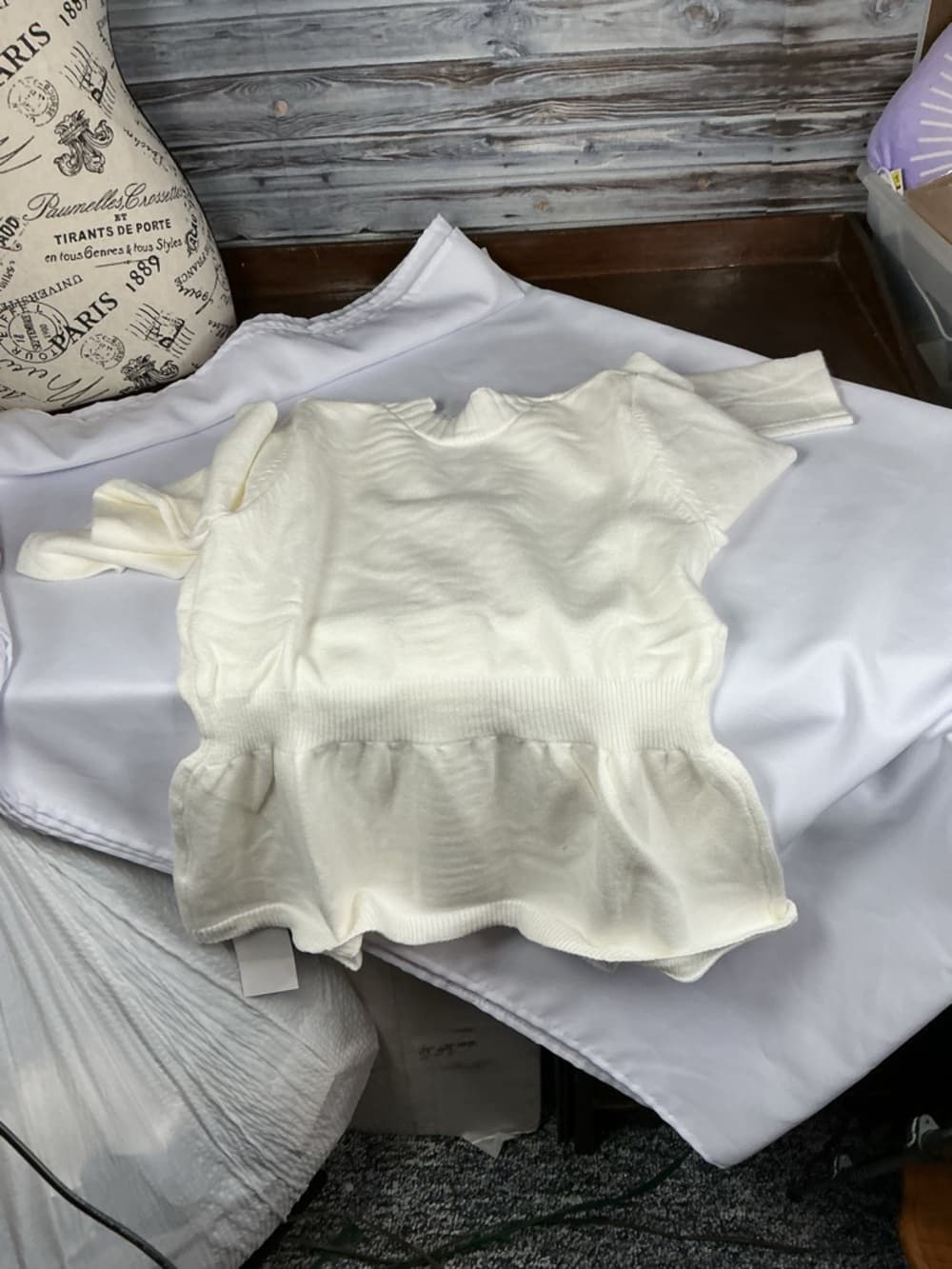 ⭐ NWT Coccko Ivory Peplum Cardigan Fitted Button Front Small XS - Thumbnail 3