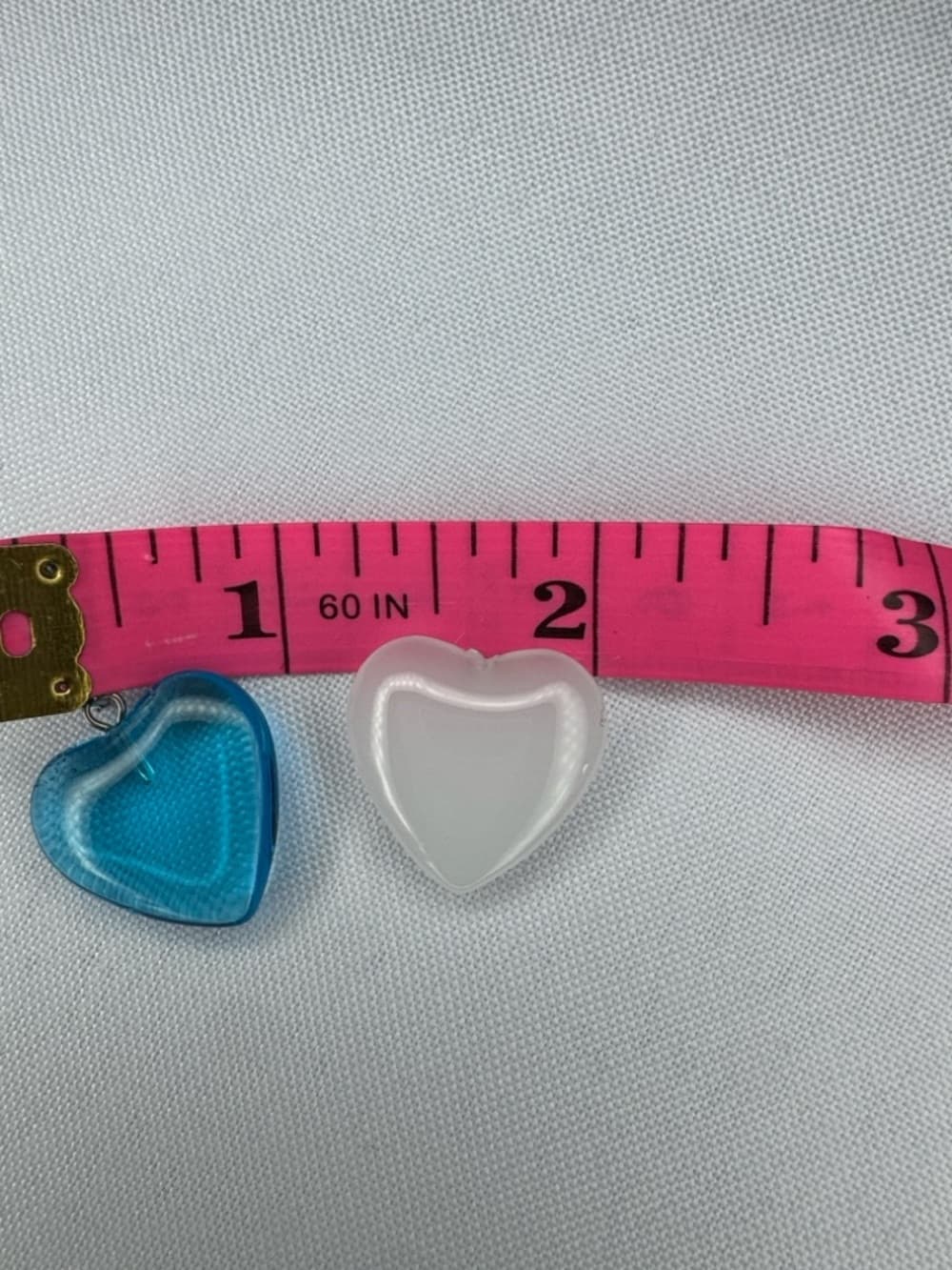 Heart Pendant Pair - Blue & White Resin Hearts