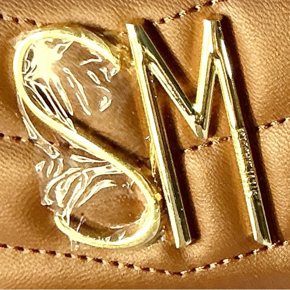 ★ Steve Madden Brown Chevron Wallet Clutch Gold SM Logo NWT - Thumbnail 4