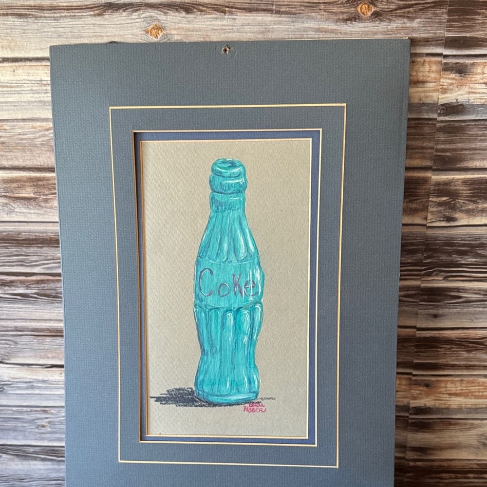 ★ Vintage Coca-Cola Bottle Matted Art Print Wall Decor - Thumbnail 5