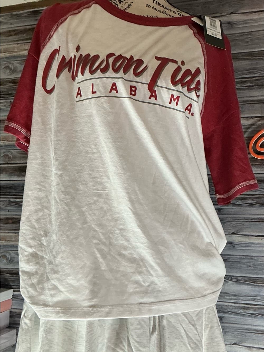 ★ Alabama Crimson Tide Raglan Tee NWT Red White Graphic Top - Thumbnail 3