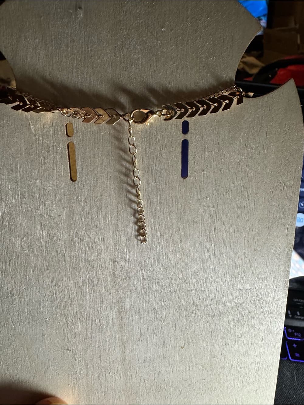Gold-Tone Layered V-Link Necklace for Women - Thumbnail 5