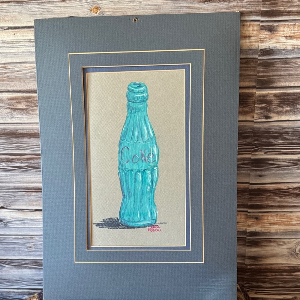 ★ Vintage Coca-Cola Bottle Matted Art Print Wall Decor - Thumbnail 3