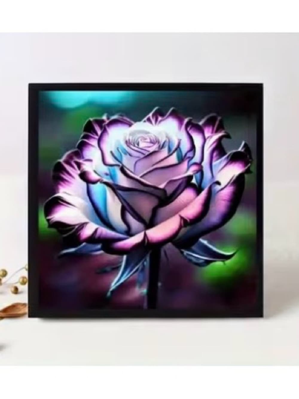 ★ Purple Rose Diamond Painting Kit Full Drill DIY Floral Art Craft - Thumbnail 5
