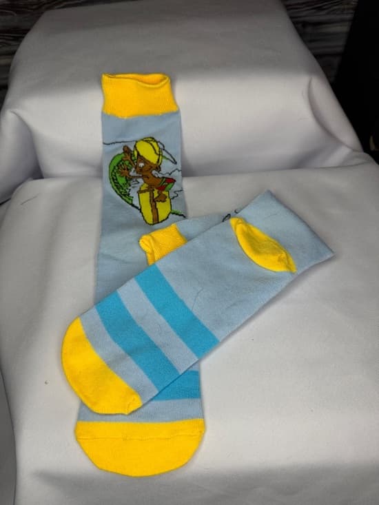 ★ Cartoon Surfing Mouse Crew Socks Fun Novelty Character Socks - Thumbnail 7