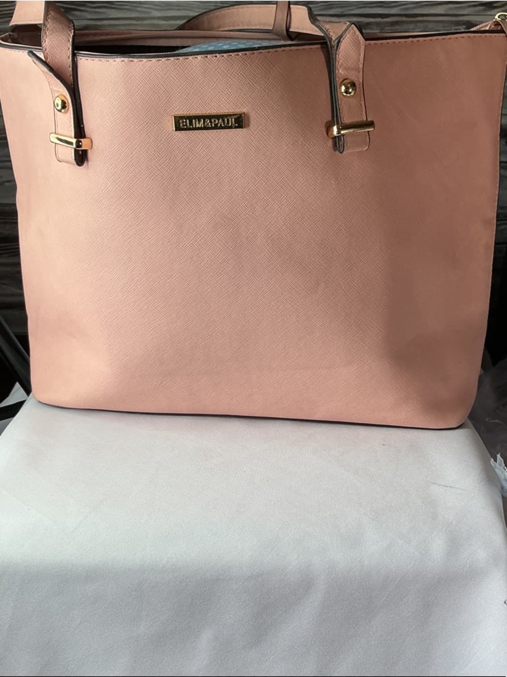 ⭐ Emma & Paige Blush Pink Large Tote Shoulder Bag Work Travel Purse - Thumbnail 16