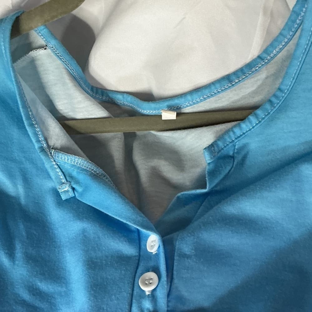 Vibrant Blue Henley Shirt