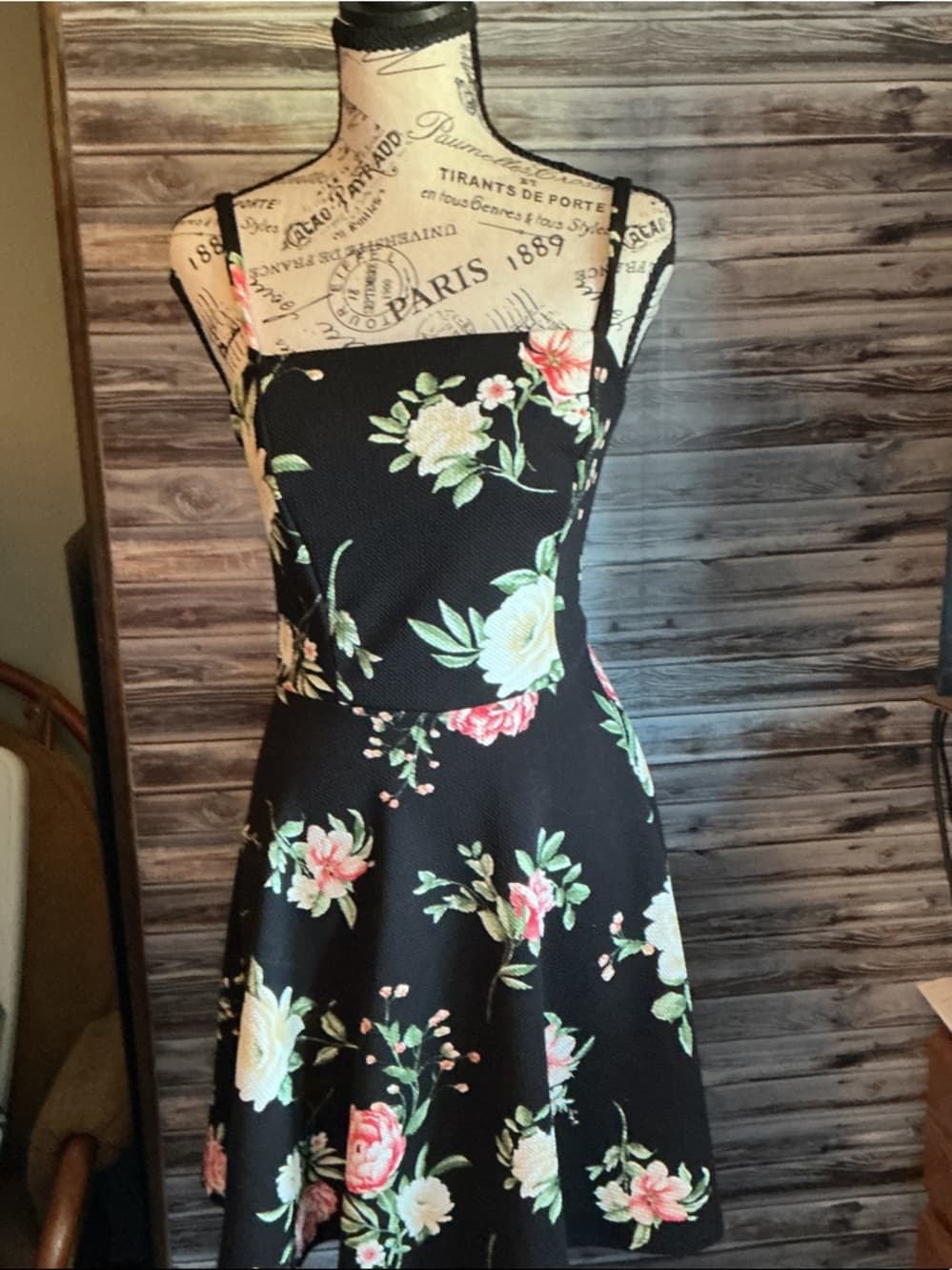 ★ Floral Fit & Flare Sundress Adjustable Strap Midi Dress - Thumbnail 4