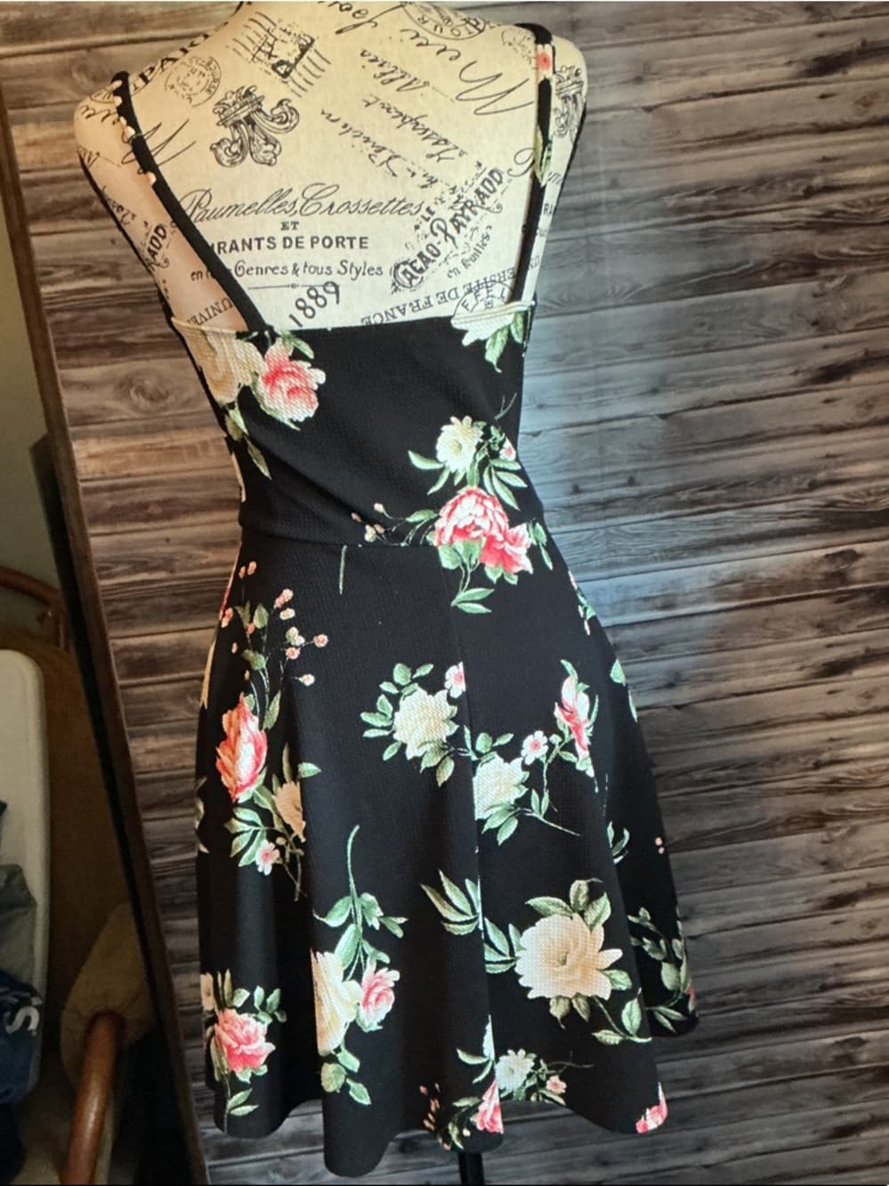 ★ Floral Fit & Flare Sundress Adjustable Strap Midi Dress - Thumbnail 3
