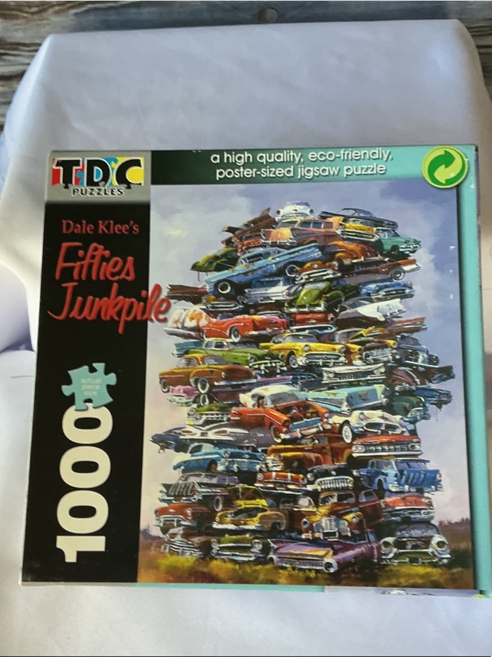 ★ Dale Klee Fifties Junkpile 1000 Piece Puzzle Sealed Classic Cars - Thumbnail 4