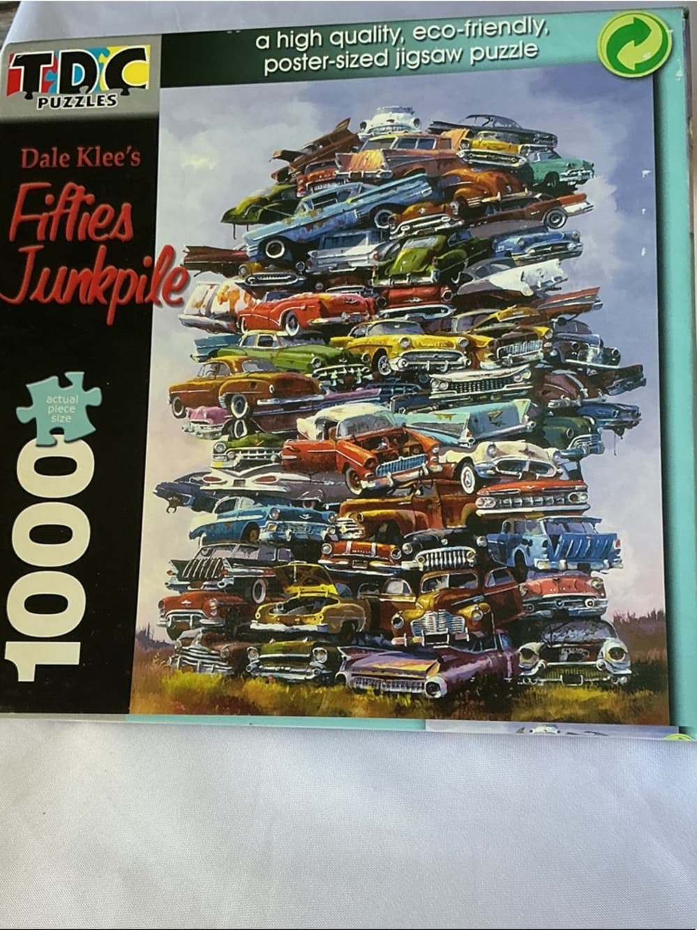 ★ Dale Klee Fifties Junkpile 1000 Piece Puzzle Sealed Classic Cars - Thumbnail 2