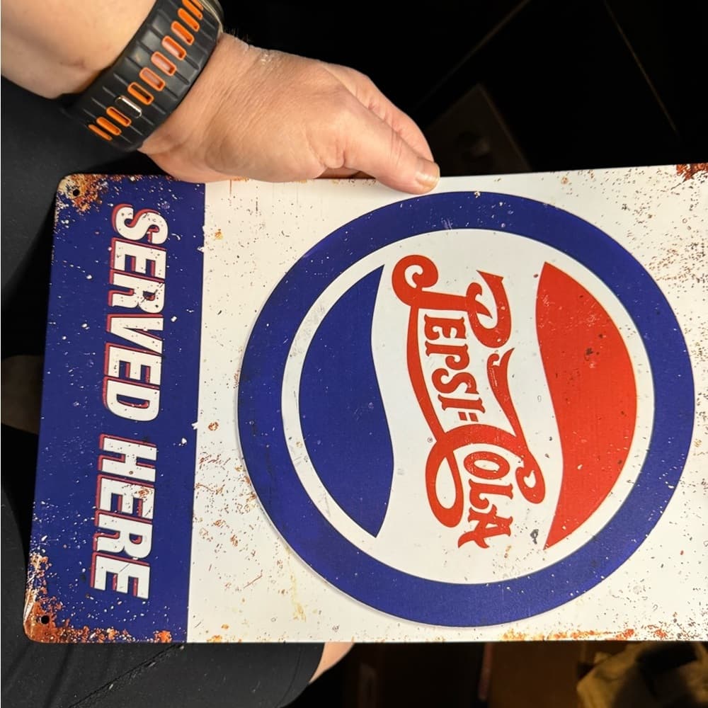 ★ Vintage Pepsi Cola Metal Advertising Sign Retro Soda Wall Decor - Thumbnail 3