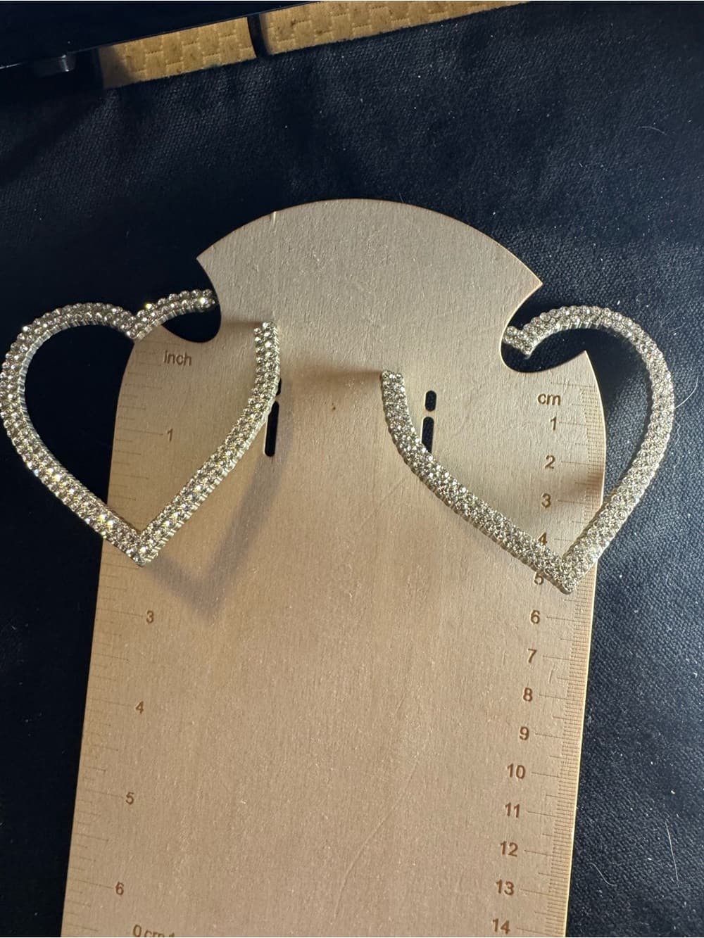★ Rhinestone Heart Hoop Earrings Sparkly Silver Statement Earrings