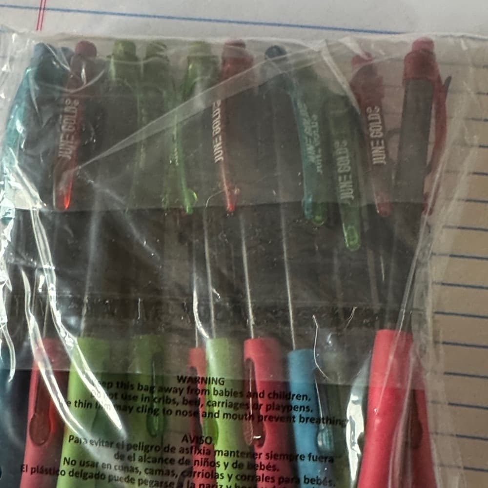 ★ Pack of 6 Blue & Red Gel Pens Smooth Writing School Office Supplies - Thumbnail 6