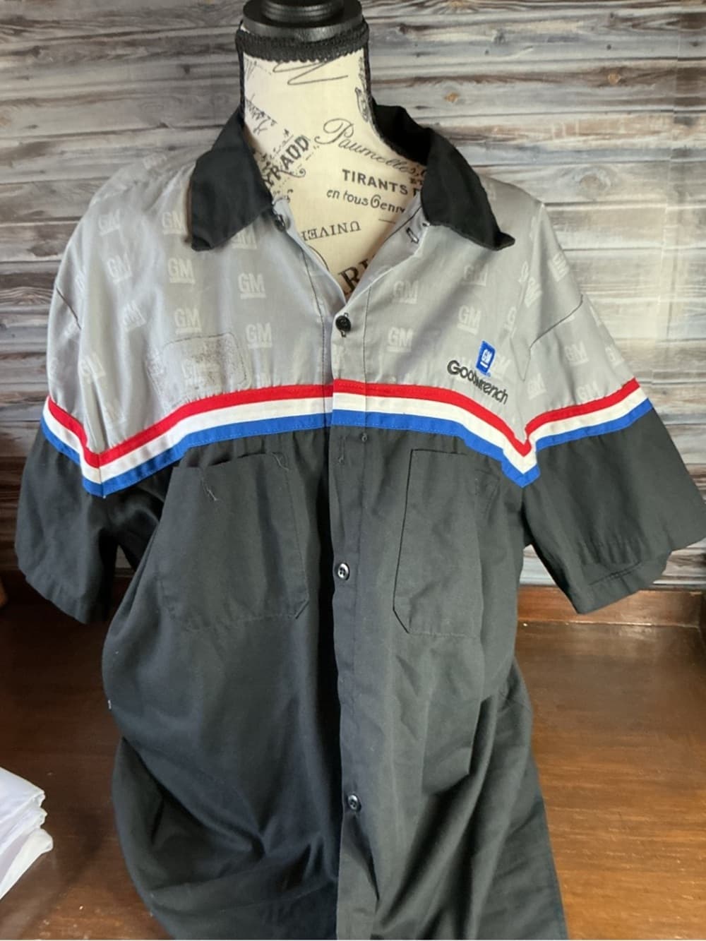 ★ GM Goodwrench Racing Stripe Work Shirt Uniform Men's XL