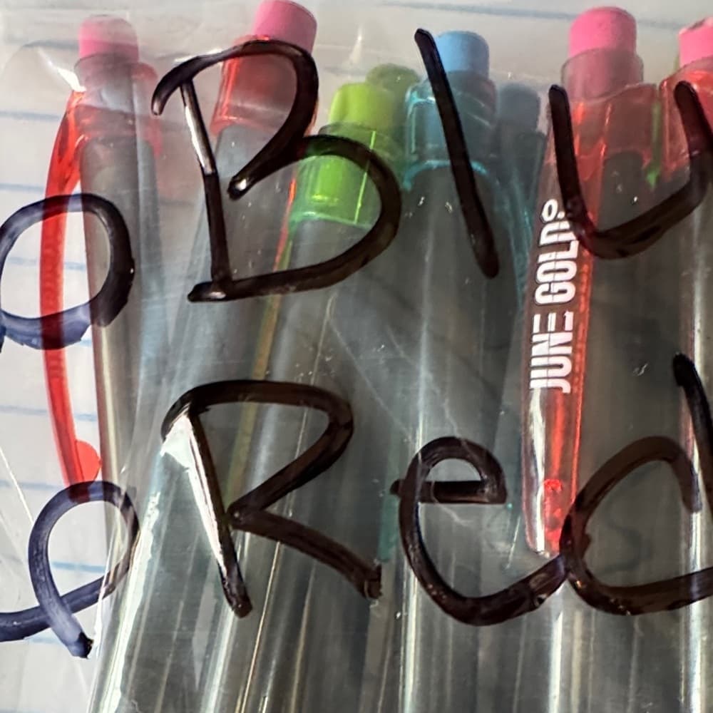 ★ Pack of 6 Blue & Red Gel Pens Smooth Writing School Office Supplies - Thumbnail 4