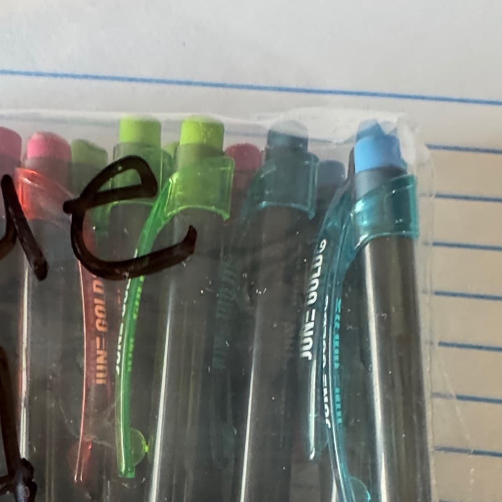 ★ Pack of 6 Blue & Red Gel Pens Smooth Writing School Office Supplies