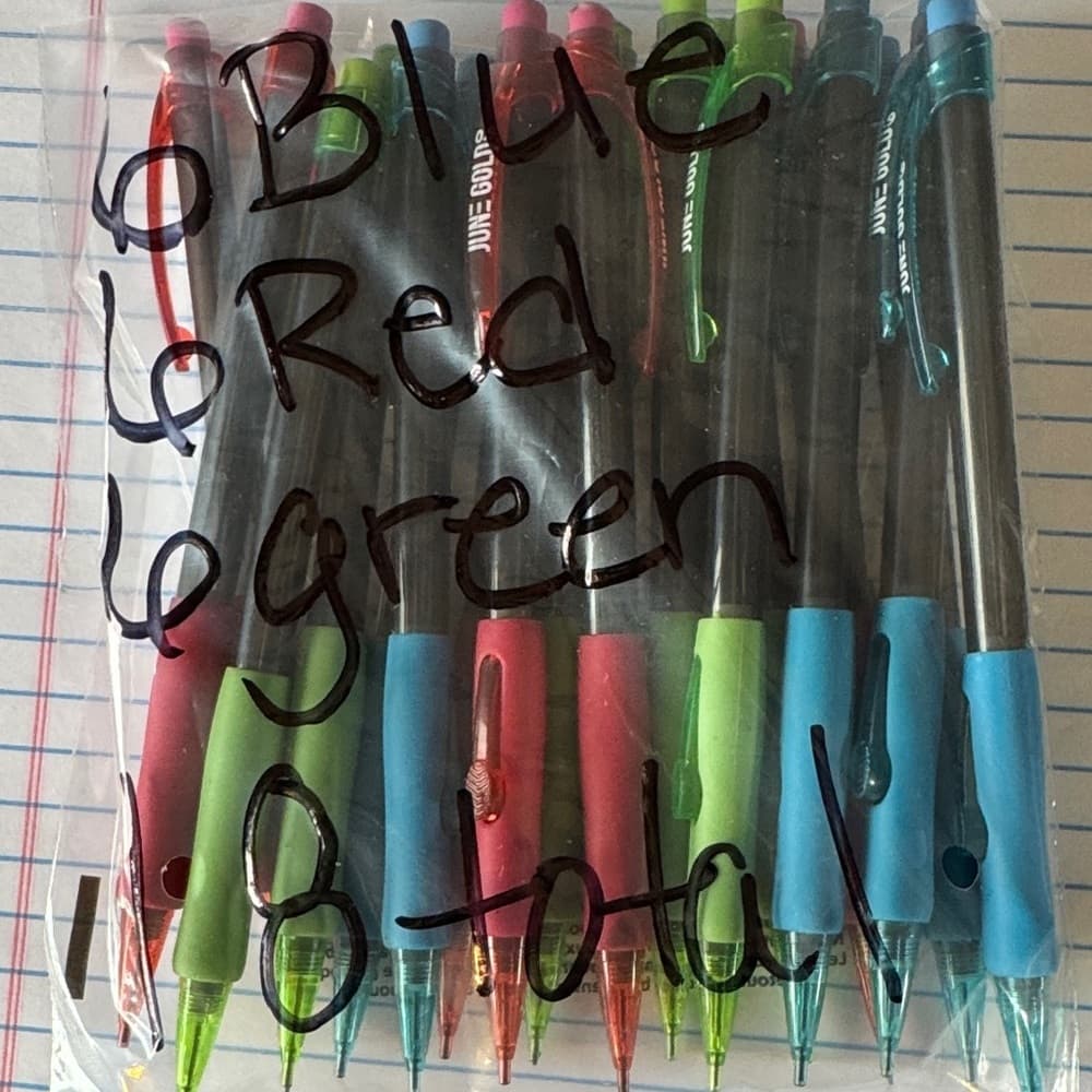 ★ Pack of 6 Blue & Red Gel Pens Smooth Writing School Office Supplies - Thumbnail 7