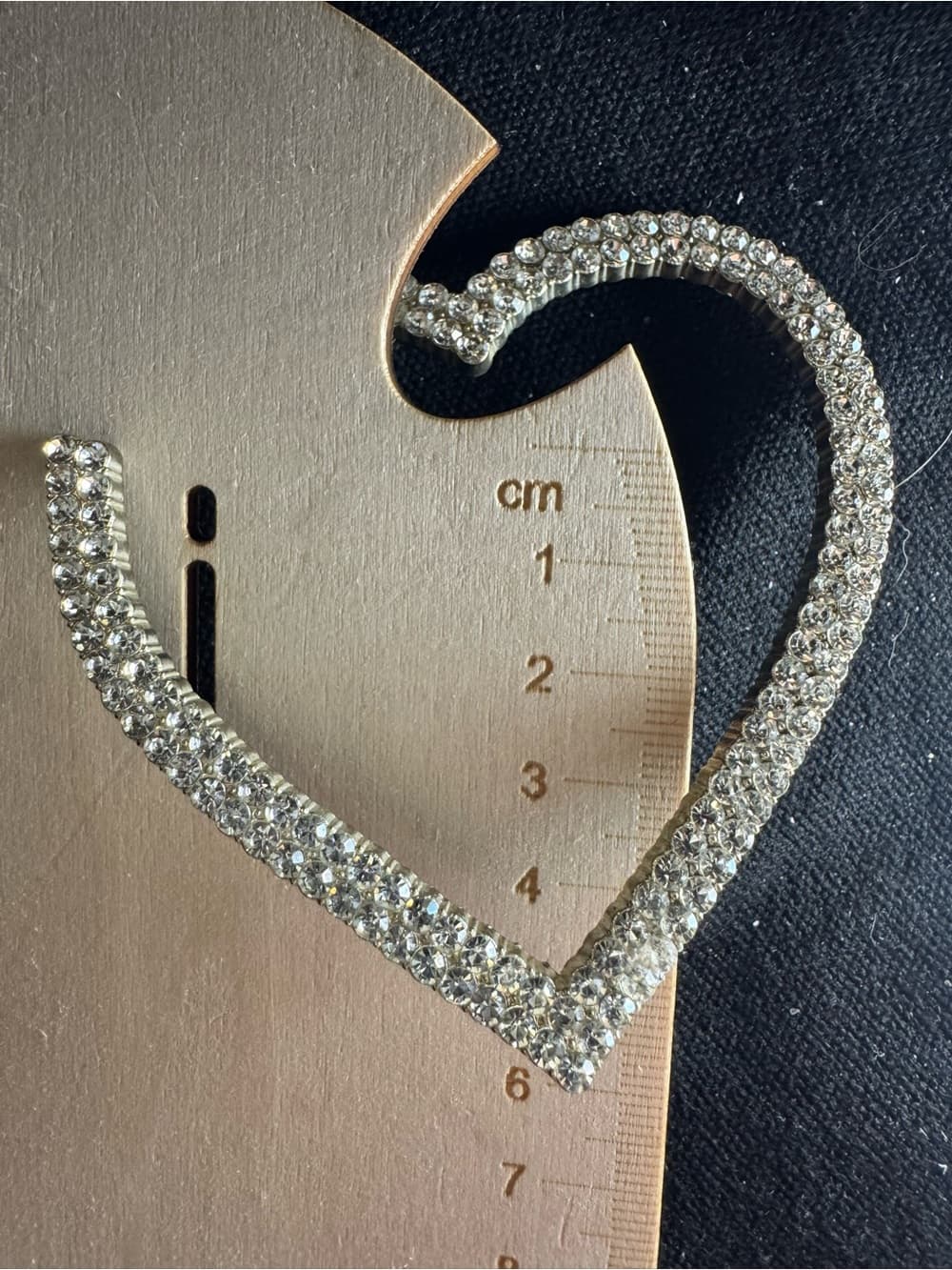 ★ Rhinestone Heart Hoop Earrings Sparkly Silver Statement Earrings - Thumbnail 3