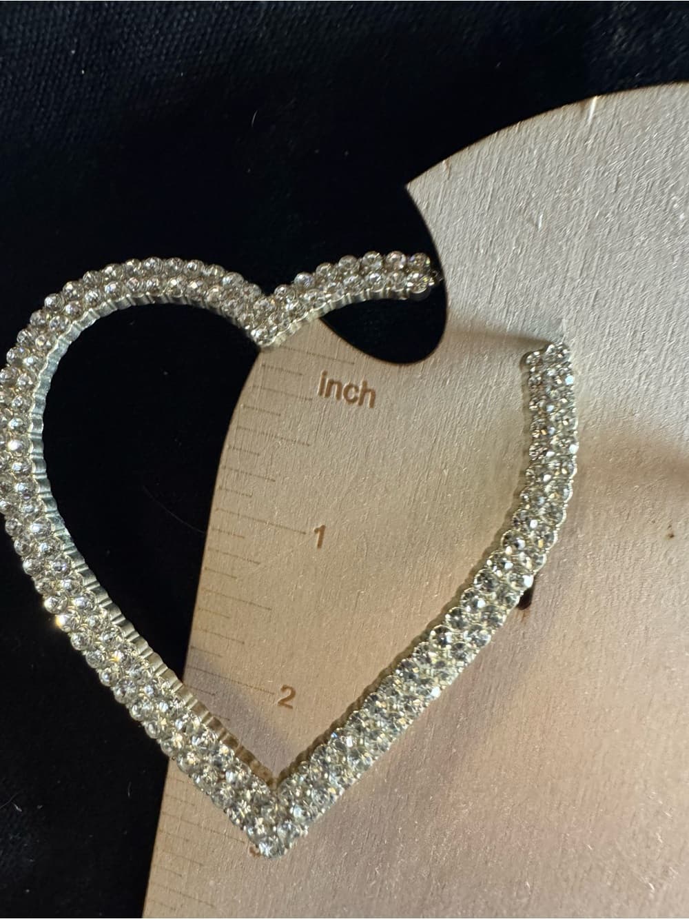 ★ Rhinestone Heart Hoop Earrings Sparkly Silver Statement Earrings - Thumbnail 2