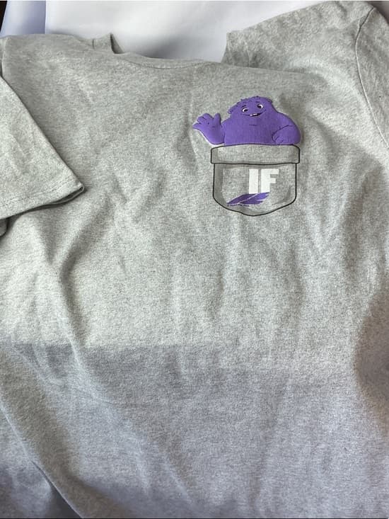 ★ IF Grimace Pocket Graphic Tee Heather Gray Short Sleeve Shirt - Thumbnail 5