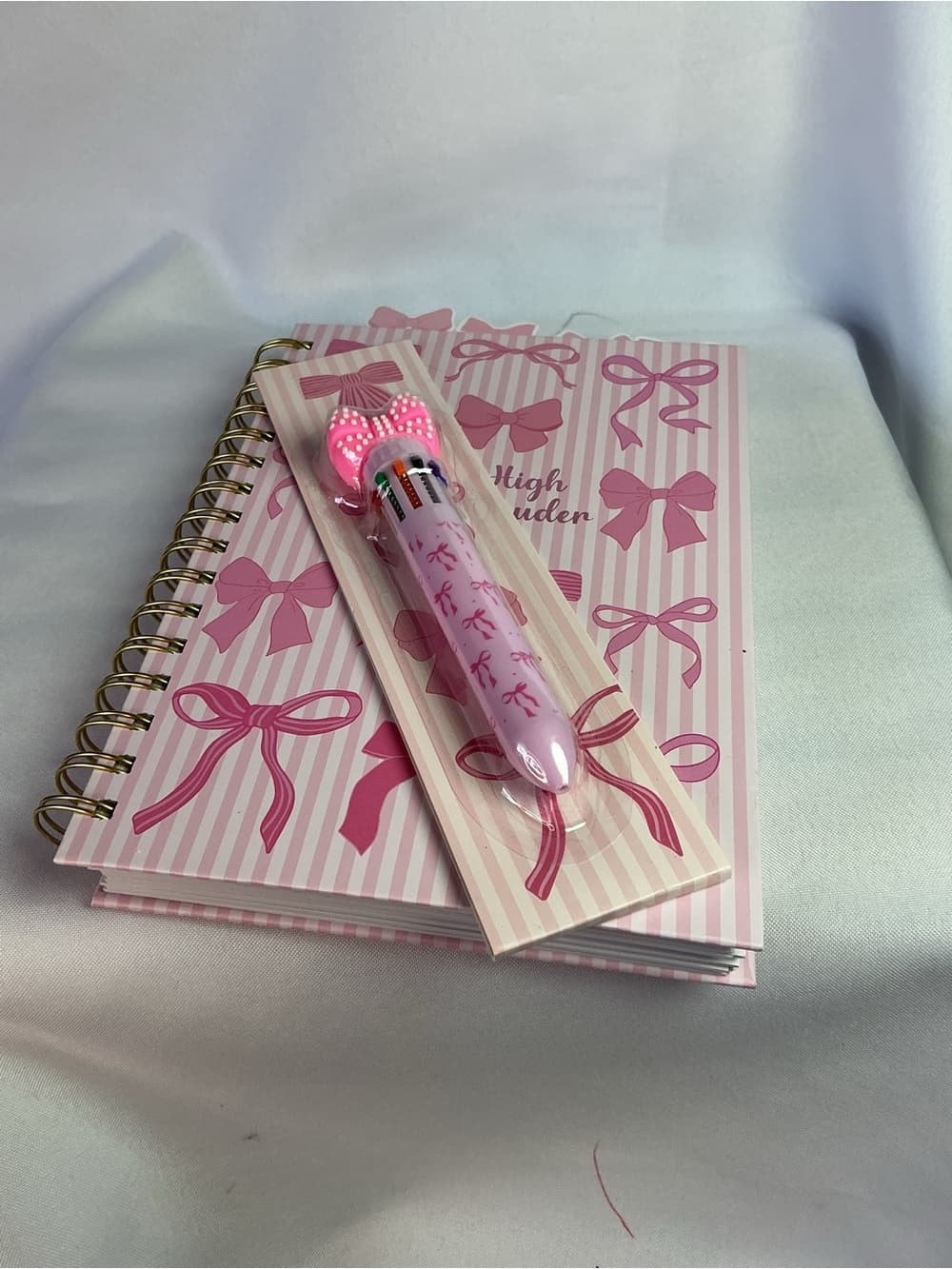★ Pink Bow Stationery Gift Set Notebook Pen Tabs & Clips Bundle - Thumbnail 8