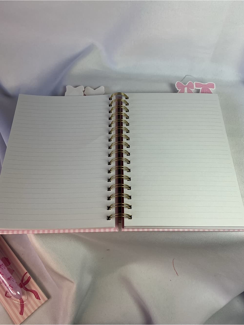 ★ Pink Bow Stationery Gift Set Notebook Pen Tabs & Clips Bundle - Thumbnail 5