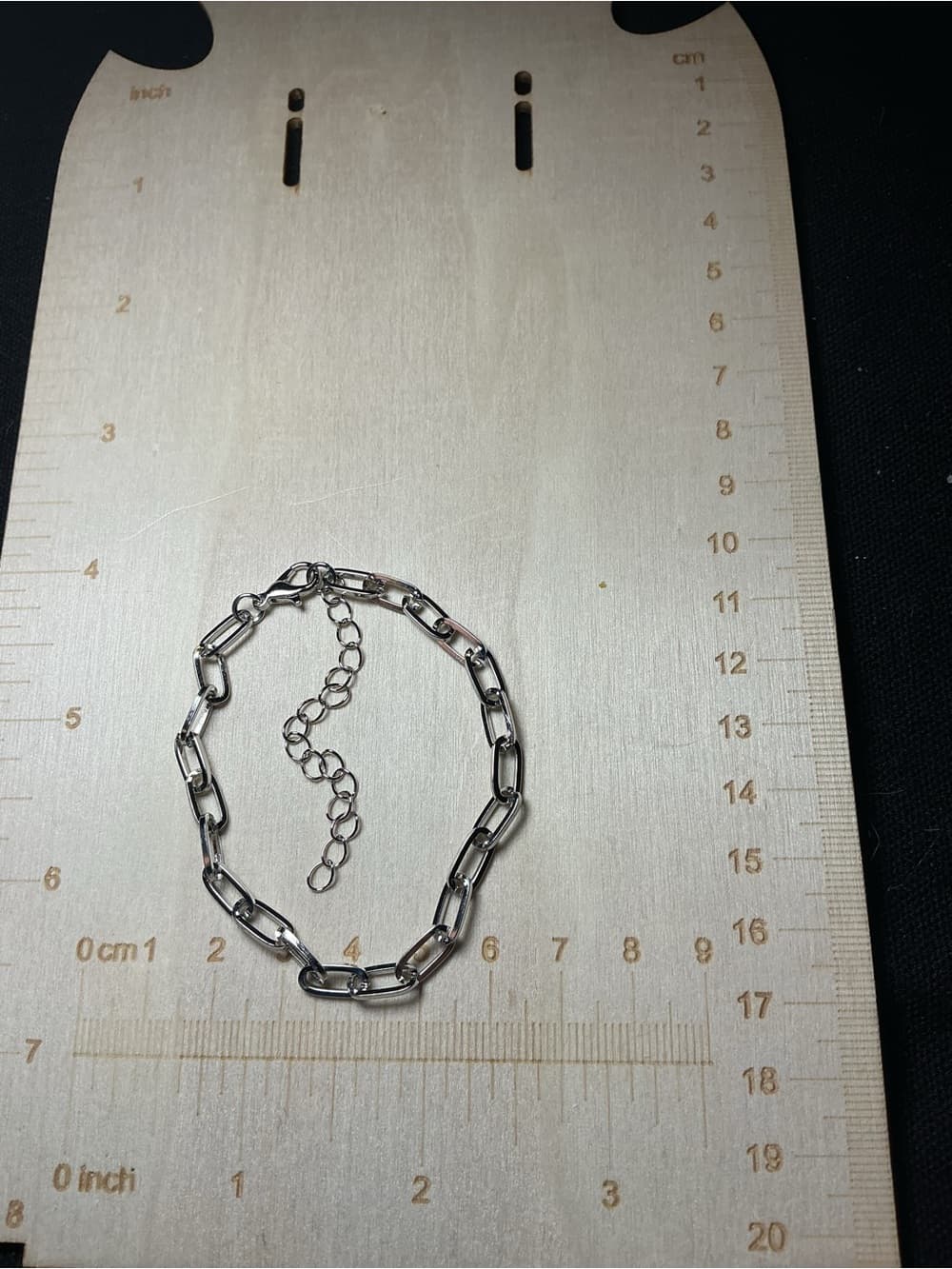 ⭐ Silver Tone Paperclip Chain Bracelet Minimalist Adjustable Link