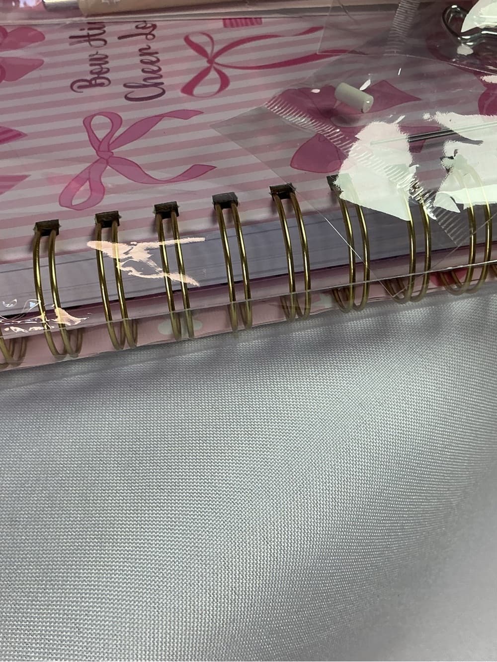 ★ Pink Bow Stationery Gift Set Notebook Pen Tabs & Clips Bundle - Thumbnail 4