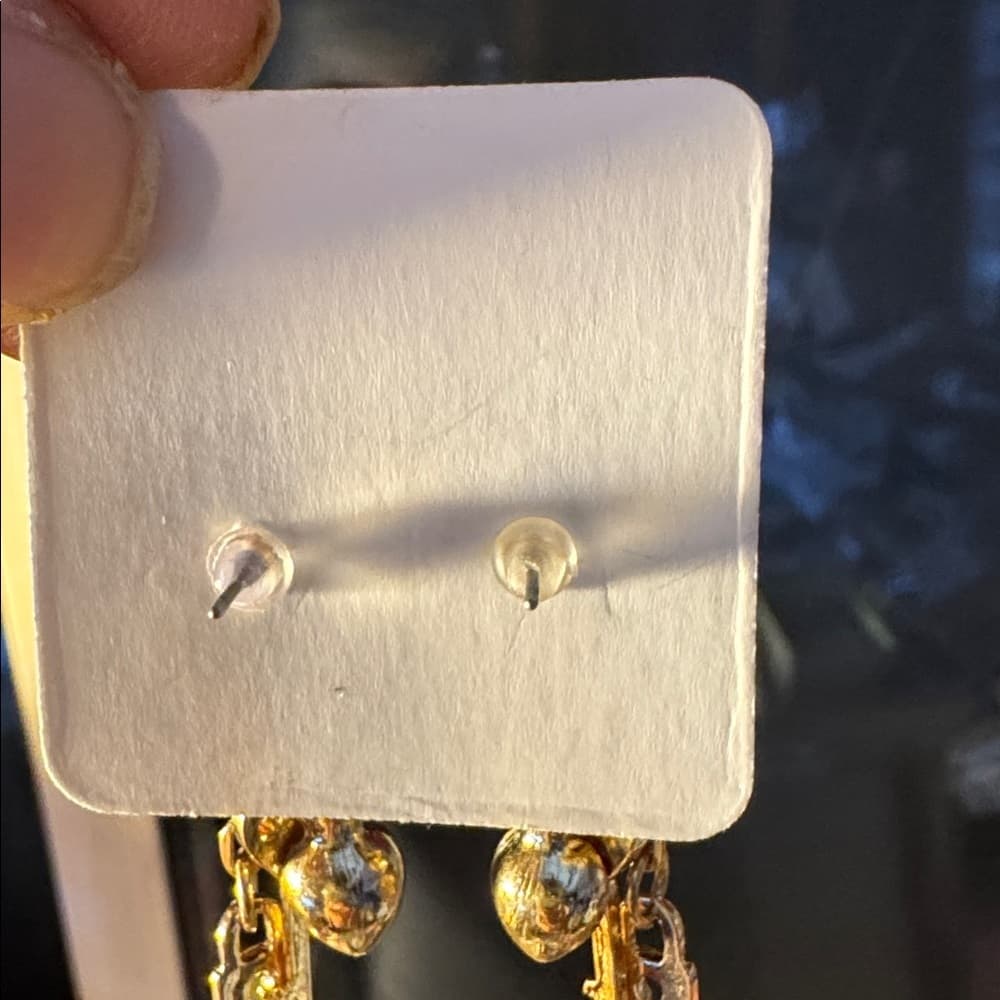 ★Gold Heart Lock Key Charm Earrings Coquette Y2K Glam - Thumbnail 2