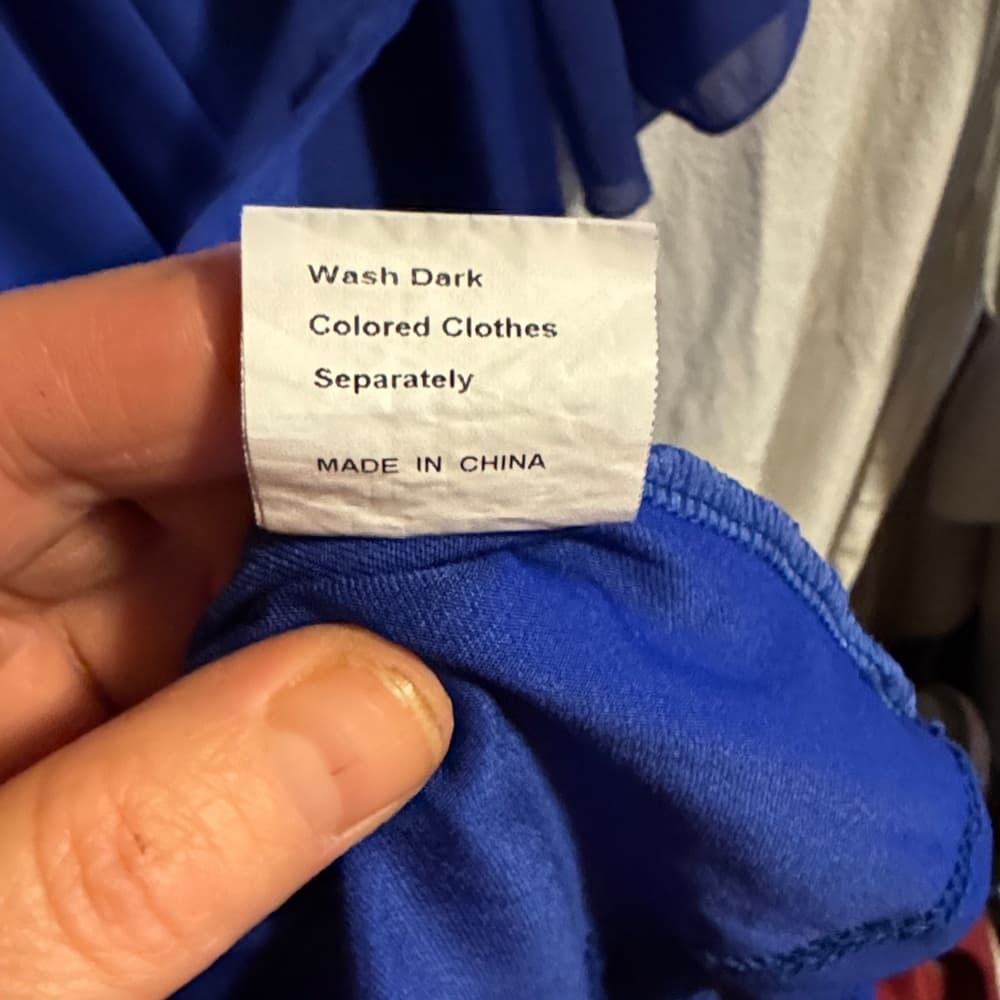 ★ Royal Blue Wrap Blouse Bell Sleeve Tie Waist Career Top - Thumbnail 4
