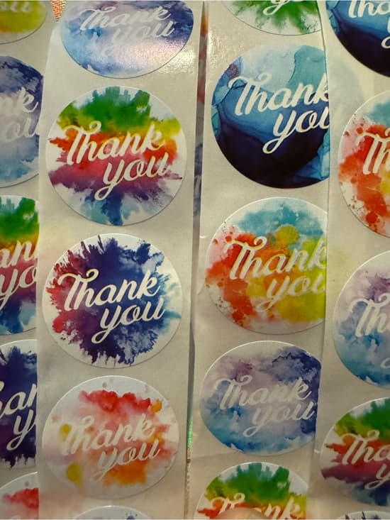 ⭐ 70 Watercolor Thank You Stickers Small Business Packaging Labels - Thumbnail 5
