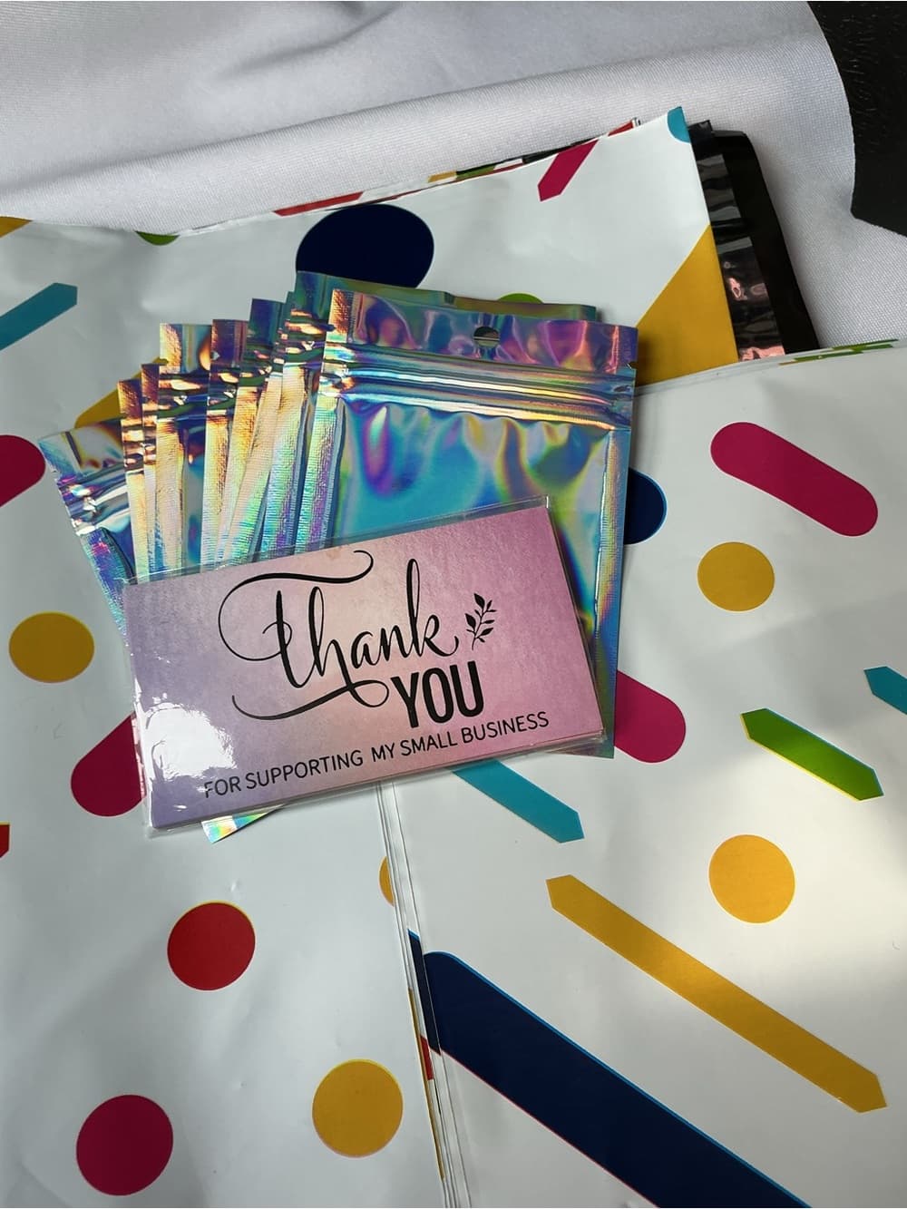 ⭐️ Complete Shipping Bundle Poly Mailers Holographic Bags Thank You Set - Thumbnail 2