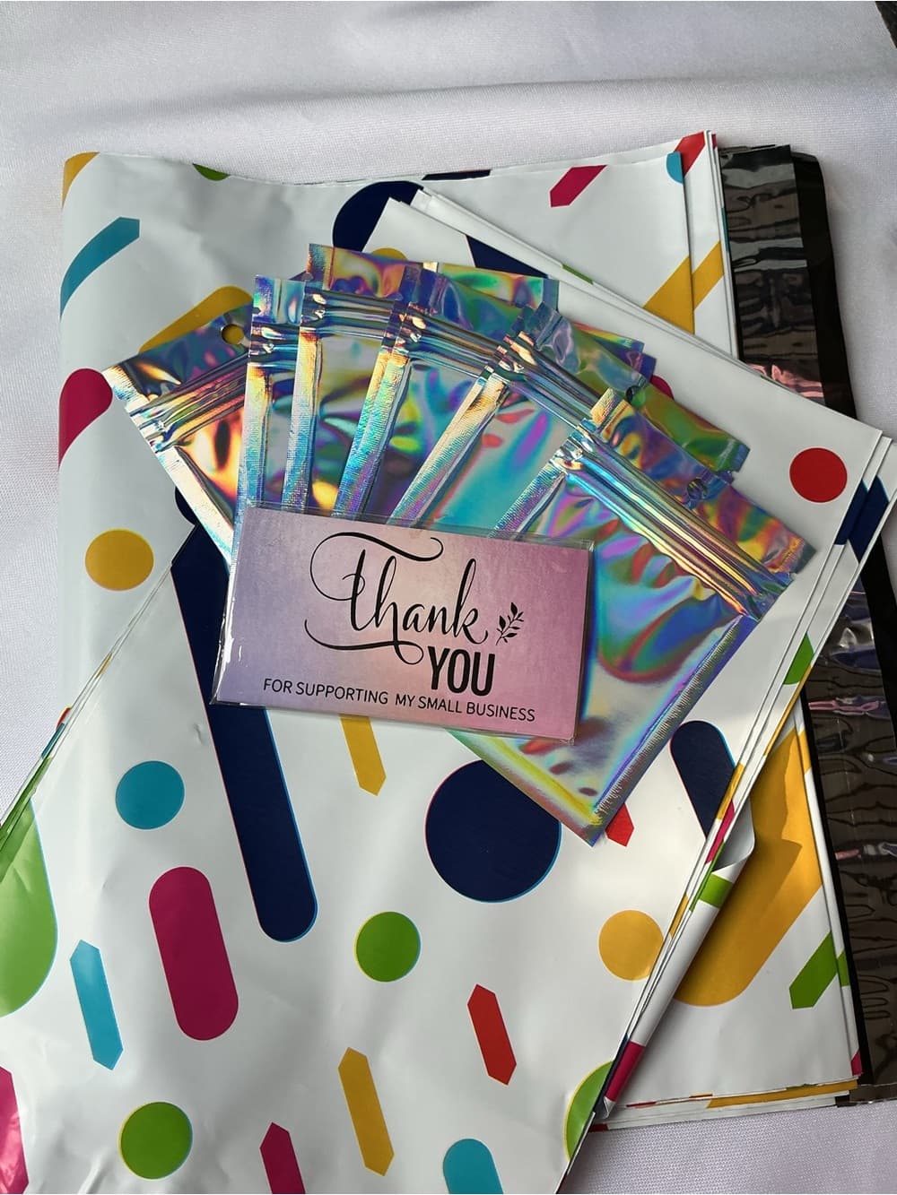 ⭐️ Complete Shipping Bundle Poly Mailers Holographic Bags Thank You Set - Thumbnail 3