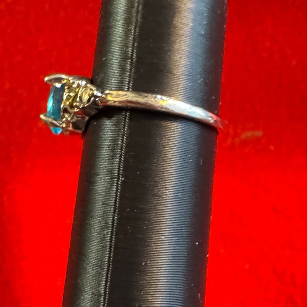 Elegant Blue and Gold Women's Ring - Thumbnail 2
