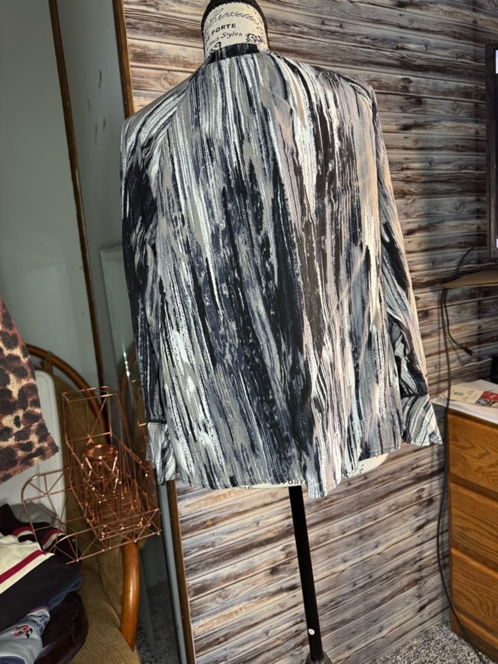 ★ Abstract Print Kimono Cardigan Open Front Lightweight XL Plus Size - Thumbnail 2