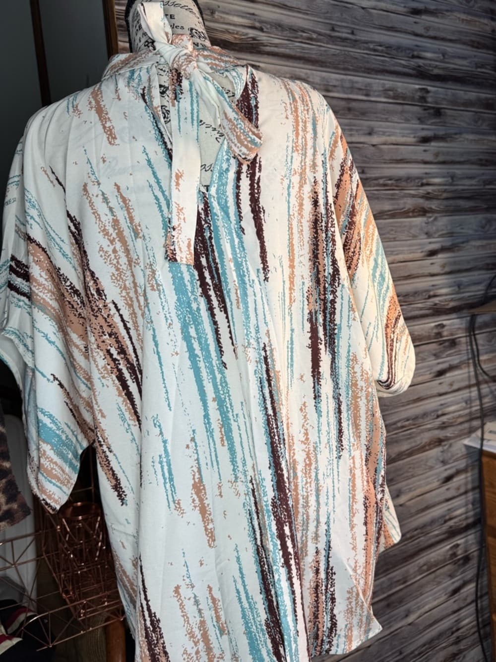 ★ Abstract Print Kimono Cardigan Open Front Lightweight XL Plus Size - Thumbnail 12